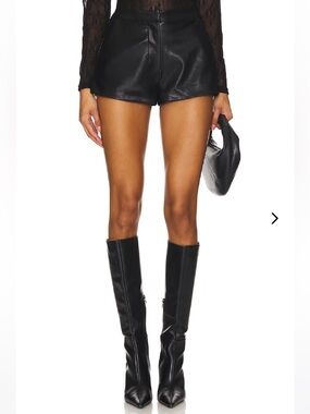 NWOT! Lovers and Friends Reese Faux Leather Short in Black